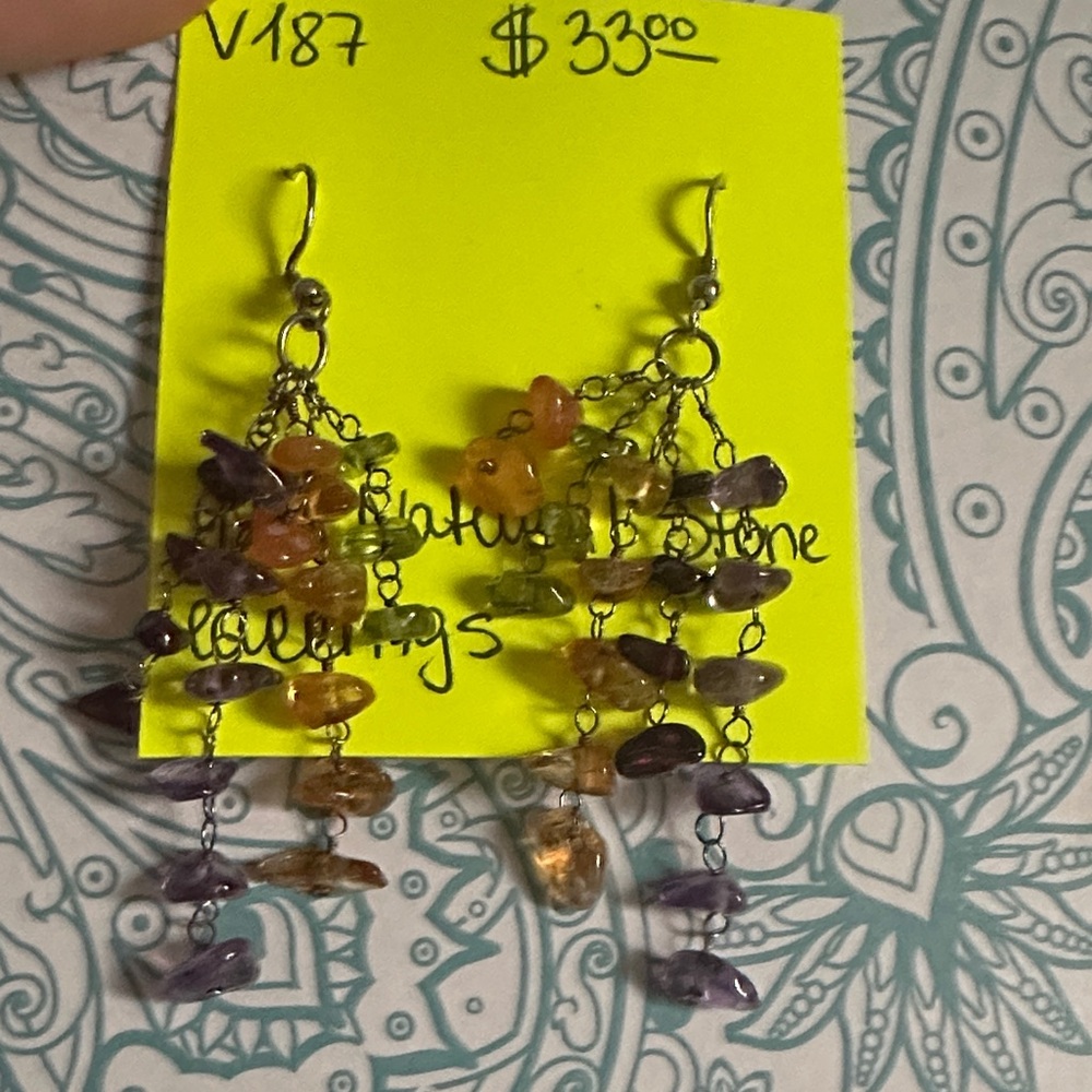 925 Natural Stones Earrings